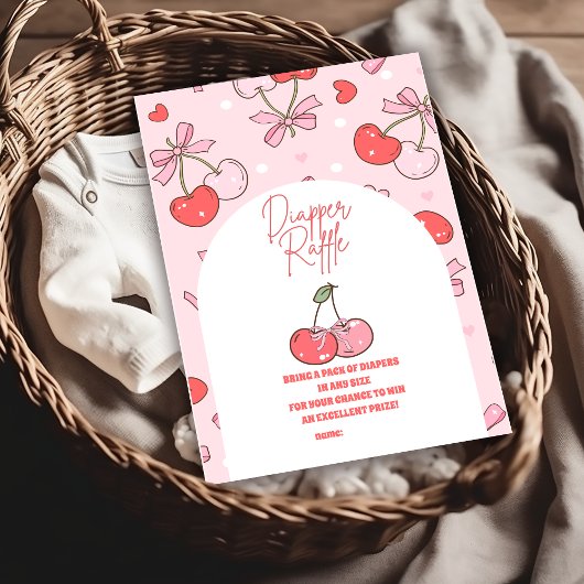 Cherry auf der oberen Diapper Raffle Begleitkarte