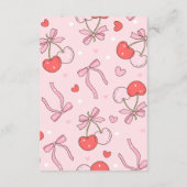 Cherry auf der oberen Diapper Raffle Begleitkarte (Rückseite)