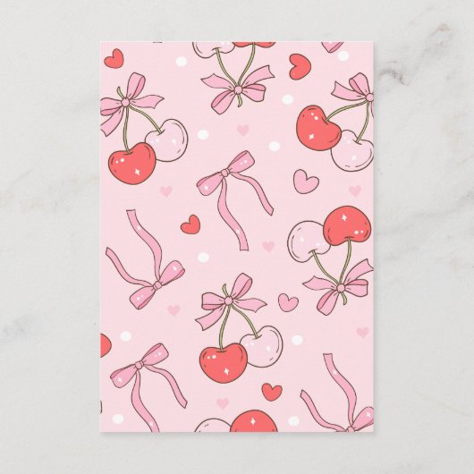 Cherry auf der oberen Diapper Raffle Begleitkarte (Rückseite)