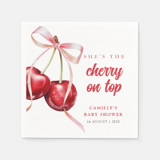 Cherry auf der oberen Dusche Serviette (Vorderseite)