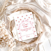 Cherry auf der oberen rosa Bow Baby Dusche Windeln Begleitkarte