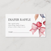Cherry auf der oberen rosa Bow Baby Dusche Windeln Begleitkarte (Vorderseite)