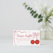 Cherry auf der oberen rosa Bow Baby Dusche Windeln Begleitkarte (Stehend Vorderseite)