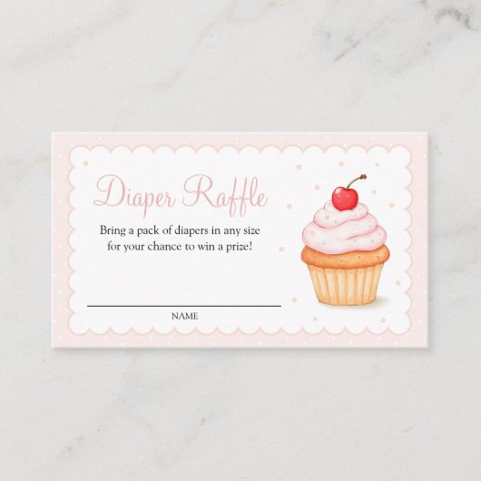 Cherry auf der oberen Windeln-Umschließkarte Begleitkarte (Vorderseite)