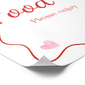 Cherry auf der Oberseite Pink Bow Baby Dusche Nahr Poster (Ecke)