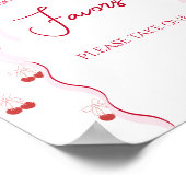 Cherry auf der rosa Bow Red Baby Girl Dusche Poster (Ecke)