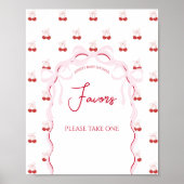 Cherry auf der rosa Bow Red Baby Girl Dusche Poster (Vorne)