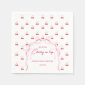 Cherry auf der rosa Bow Red Baby Girl Dusche Serviette (Vorderseite)