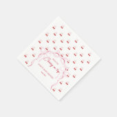 Cherry auf der rosa Bow Red Baby Girl Dusche Serviette (Ecke)