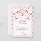 Cherry auf der Top Baby Dusche Dankeskarte (Vorderseite)