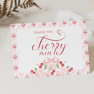 Cherry auf der Top Baby Dusche Dankeskarte