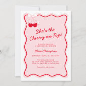 Cherry auf der Top Baby Dusche Einladung (Vorderseite)