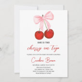 Cherry auf der Top Baby Dusche Einladung (Vorderseite)