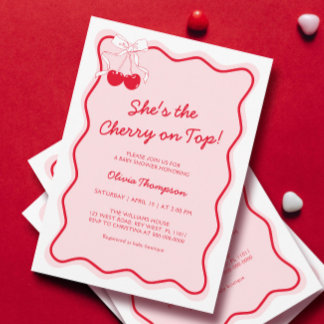 Cherry auf der Top Baby Dusche Einladung