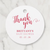 Cherry auf der Top Baby Dusche Geschenkanhänger (Rückseite)