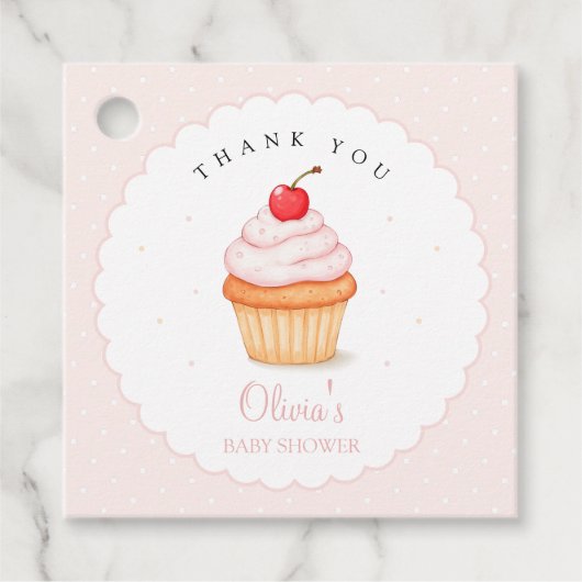 Cherry auf der Top Baby Dusche Geschenkanhänger (Vorderseite)