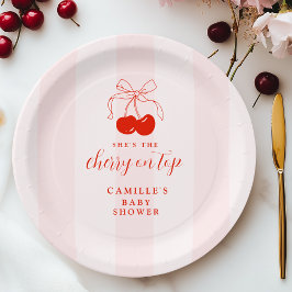 Cherry auf der Top Baby Dusche Pappteller