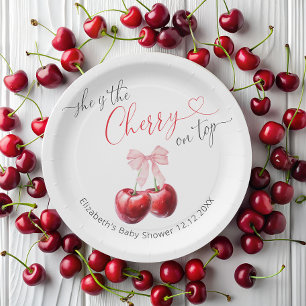 Cherry auf der Top Baby Dusche Pappteller
