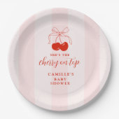 Cherry auf der Top Baby Dusche Pappteller (Vorderseite)