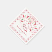 Cherry auf der Top Baby Dusche Serviette (Ecke)