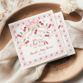 Cherry auf der Top Baby Dusche Serviette