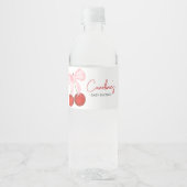 Cherry auf der Top Baby Dusche Wasserflaschenetikett (Vorderseite)