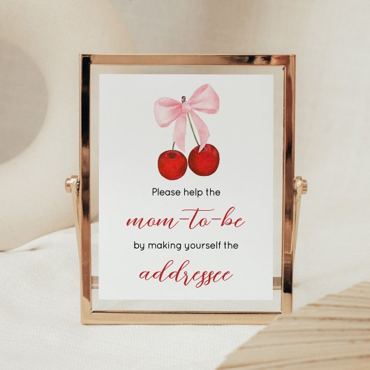 Cherry auf der Top Baby Shower Envelope Station Poster