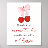 Cherry auf der Top Baby Shower Envelope Station Poster (Vorne)
