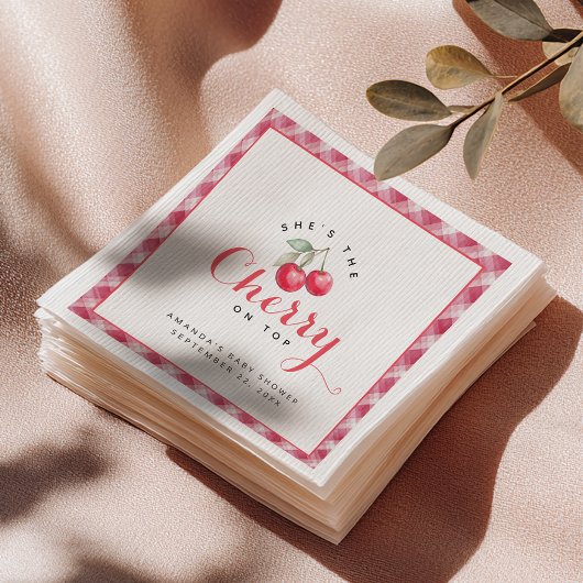Cherry auf der Top Baby Shower Napkins Serviette
