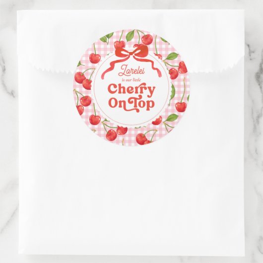 Cherry auf der Top Birthday-Aufkleber Runder Aufkleber (Tasche)