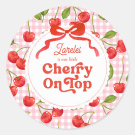 Cherry auf der Top Birthday-Aufkleber Runder Aufkleber