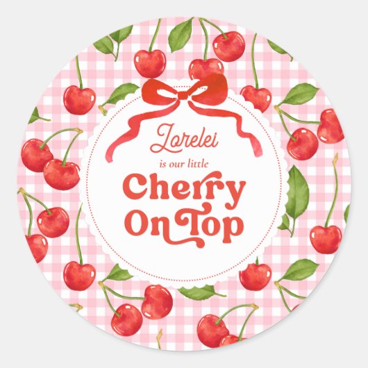 Cherry auf der Top Birthday-Aufkleber Runder Aufkleber (Vorderseite)