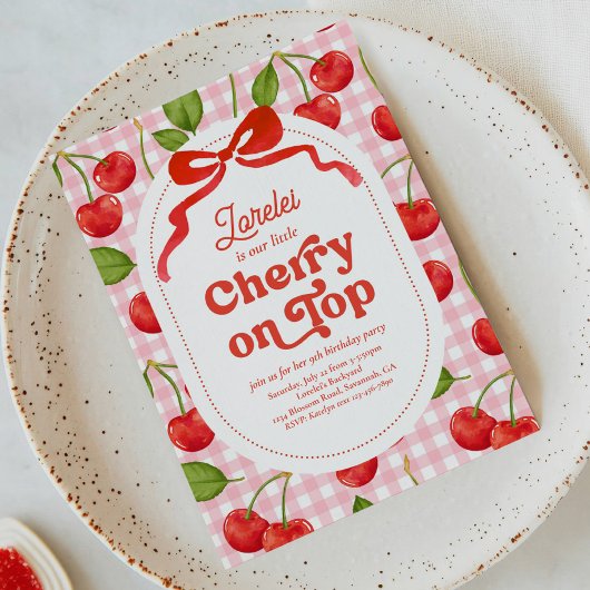Cherry auf der Top Birthday Einladung
