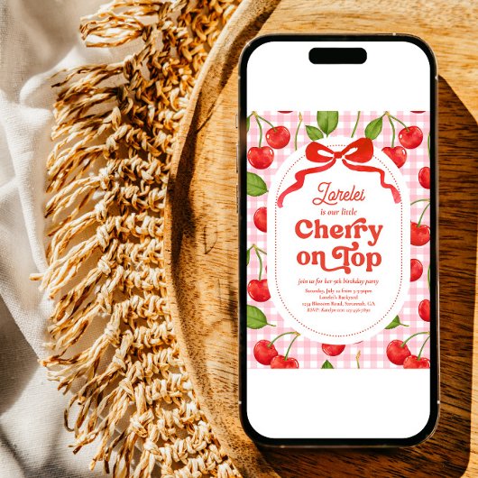 Cherry auf der Top Birthday Einladung