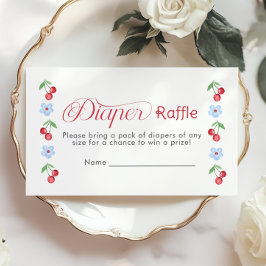 Cherry auf der Top-Blue Bow-Diaper-Verlosung Begleitkarte