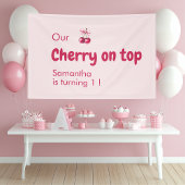 Cherry auf der Top Pink Birthday Party Banner