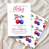 Cherry auf der Top Pink Blue Boy oder Girl Gender  Einladung