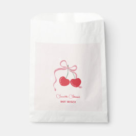 Cherry auf der Top Pink Bow Baby Dusche Geschenktütchen