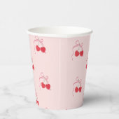 Cherry auf der Top Pink Bow Baby Dusche Pappbecher (Rechts)