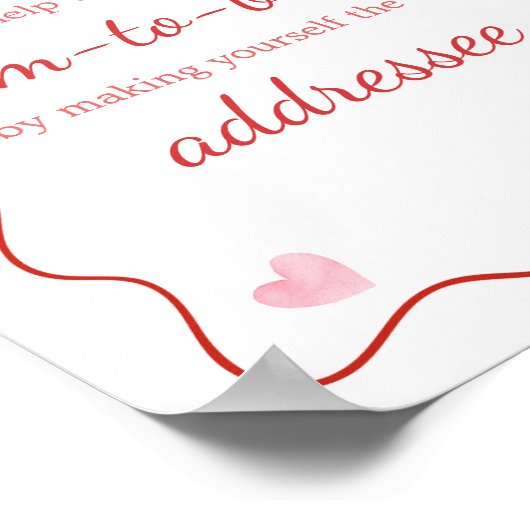 Cherry auf der Top Pink Bow BabyShower Envelope St Poster (Ecke)