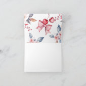 Cherry auf der Top Pink Bow Coquette Babydusche Dankeskarte (Innenseite)