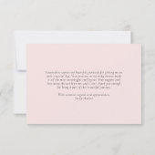 Cherry auf der Top Pink Bow Coquette Babydusche Dankeskarte (Rückseite)