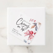 Cherry auf der Top Pink Bow Coquette Babydusche Geschenkanhänger (Beispiel)