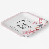 Cherry auf der Top Pink Bow Coquette Babydusche Pappteller (Gewinkelt)