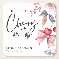 Cherry auf der Top Pink Bow Coquette Babydusche