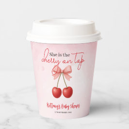 Cherry auf der Top Pink Girl Babydusche Pappbecher