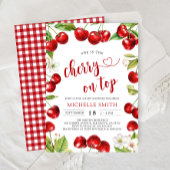 Cherry auf der Top Red Cherry Baby Dusche Einladung