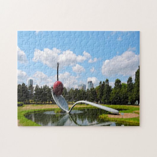Cherry auf einem Spoon Minnesota. Jigsaw Puzzle (Horizontal)