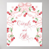 Cherry auf rosa Bow Cards und Geschenke Poster (Vorne)