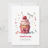 Cherry auf Top Baby Dusche Dankeskarte (Vorderseite)